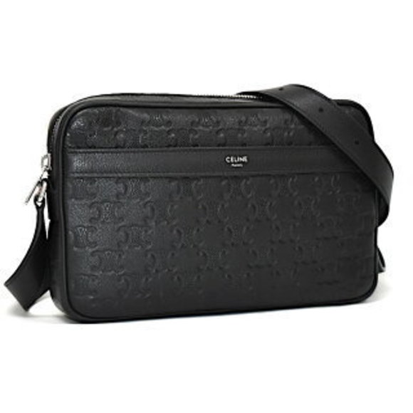 Celine Shoulder Bag Triomphe Leather Black - Picture 1 of 8